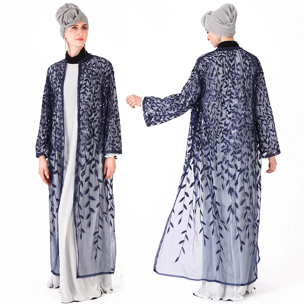 Muslim Ramadan Women Sequins Cardigan Leaves Embroidery Outwear Muslim Prayer Clothing L201
Muslim Ramadan Women Sequins Cardigan Leaves Embroidery Outwear Muslim Prayer Clothing L201