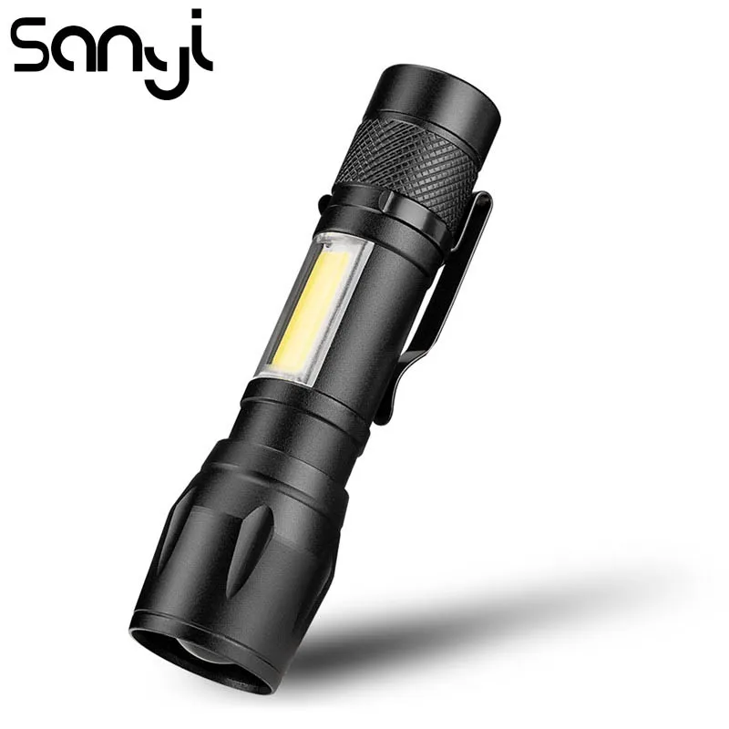 SANYI 3 Modes Flashlight Torch XPE+COB Portable Lantern Camping Light Hunting Lamp Lighting for Outdoor Power by: 1 x AA battery
SANYI 3 Modes Flashlight Torch XPE+COB Portable Lantern Camping Light Hunting Lamp Lighting for Outdoor Power by: 1 x AA battery