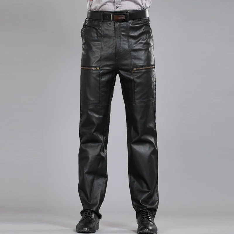 Black Genuine Leather pants Men Fashion Casual Plus size Motorcycle pants male Trousers mens Nature sheepskin joggers Pantalon
Black Genuine Leather pants Men Fashion Casual Plus size Motorcycle pants male Trousers mens Nature sheepskin joggers Pantalon