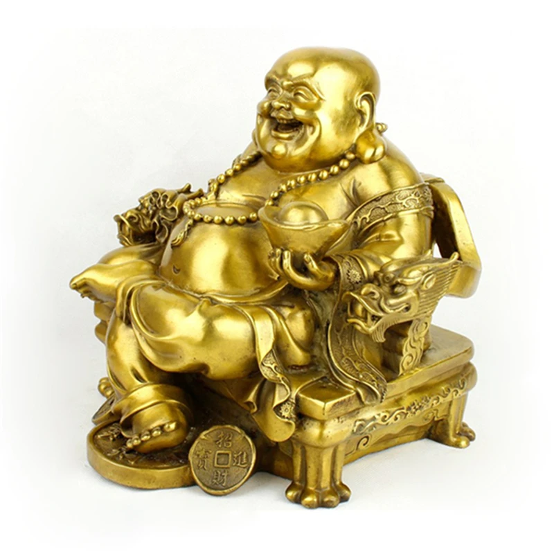 Pure Copper Buddha Pot-bellied Smiling Religious Crafts Blessed Opening Light holy tathagata Maitreya on Dragon Chair
Pure Copper Buddha Pot-bellied Smiling Religious Crafts Blessed Opening Light holy tathagata Maitreya on Dragon Chair