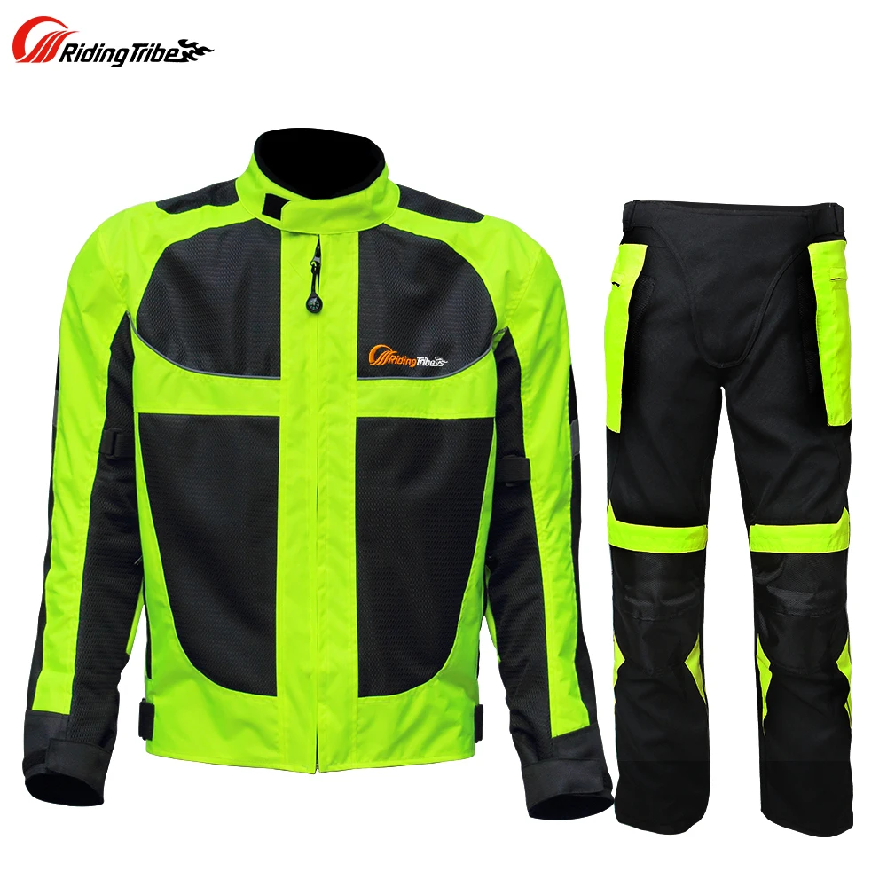 

Riding Tribe Motorcycle Reflective Suit Winter Warm Safety High Visibility Jacket Pants Protective Clothing Four Season JK-21