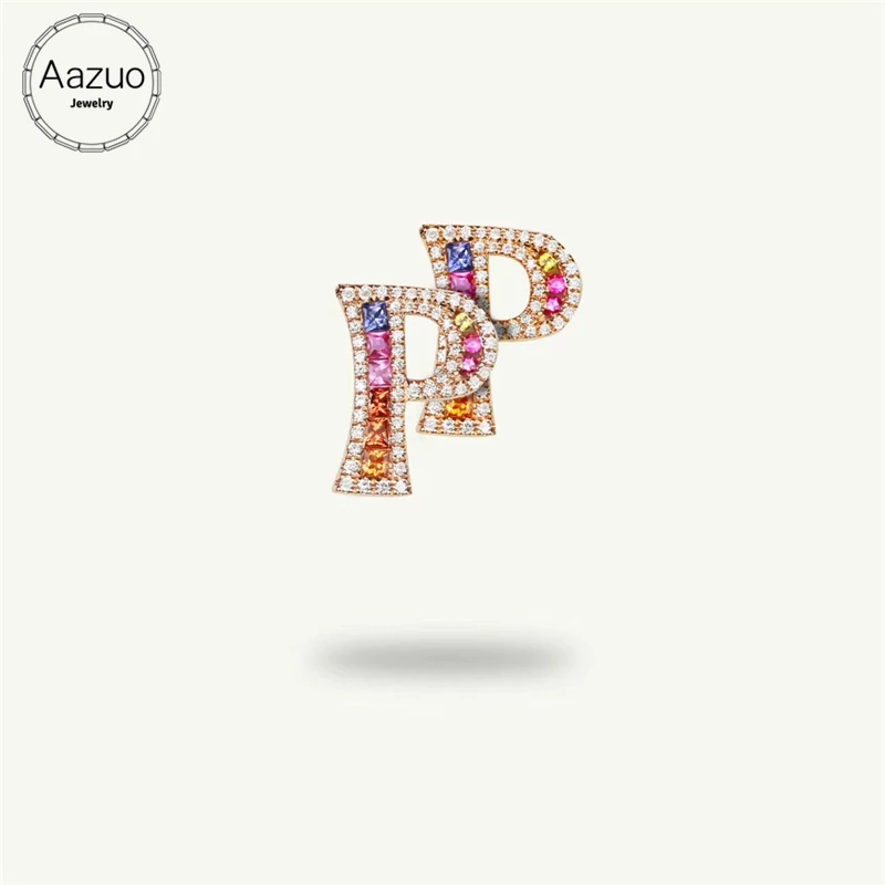 Aazuo 18K Jewelry Rose Gold Natural Coloured Gemstone Real Diamond Initial Lucky 26 Letters Stud Earring gifted for Women Au750
Aazuo 18K Jewelry Rose Gold Natural Coloured Gemstone Real Diamond Initial Lucky 26 Letters Stud Earring gifted for Women Au750