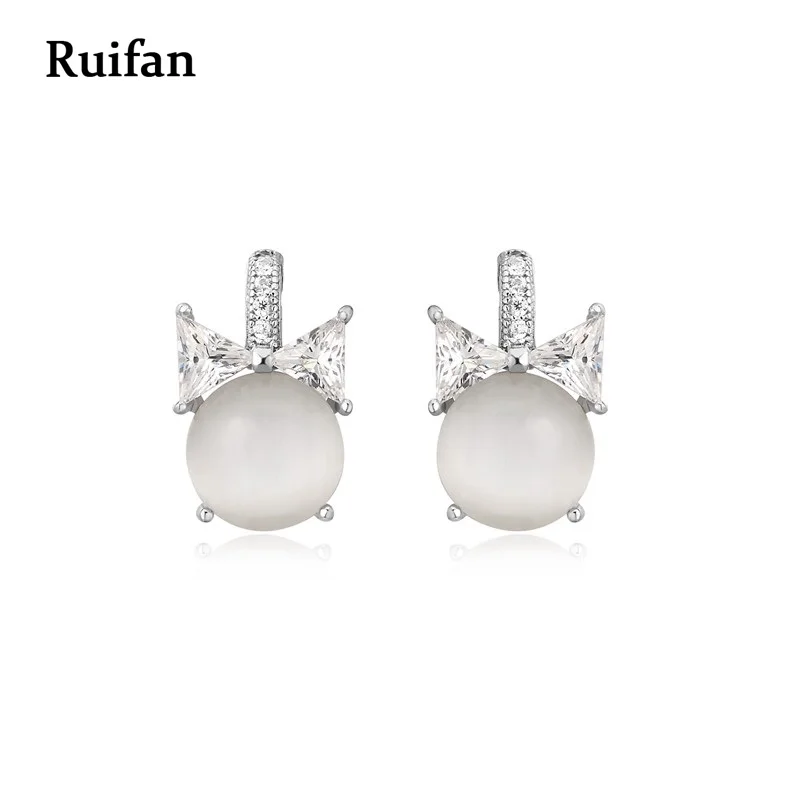 Ruifan Sweet Bow-knot Opal Cubic Zircon Pure 925 Sterling Silver Stud Earrings for Women Lady Wedding Party Fine Jewelry YEA019
Ruifan Sweet Bow-knot Opal Cubic Zircon Pure 925 Sterling Silver Stud Earrings for Women Lady Wedding Party Fine Jewelry YEA019