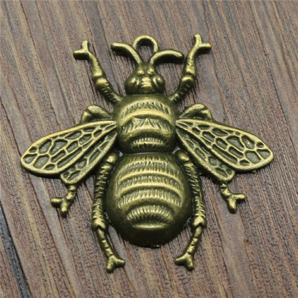 Пчела Подвески Кулон Diy ювелирных изделий Антикварные Бронзовые Тона 1 6x1 5 дюймов