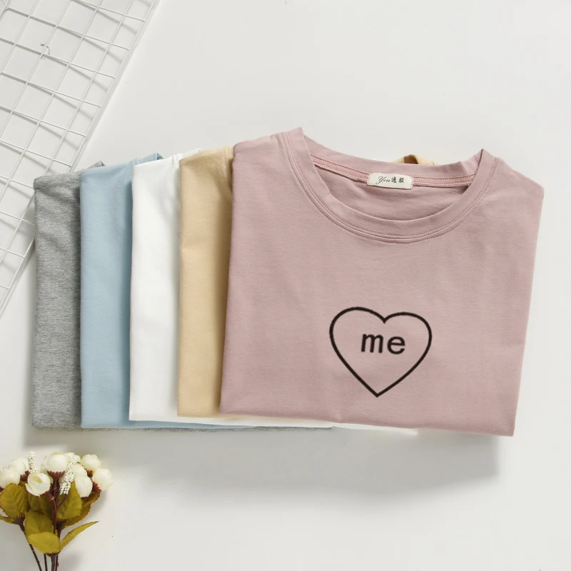 summer new Harajuku women t shir fashion heart ME design cotton loose crop tops t-shirt female tee tops 100% cotton high quality
summer new Harajuku women t shir fashion heart ME design cotton loose crop tops t-shirt female tee tops 100% cotton high quality