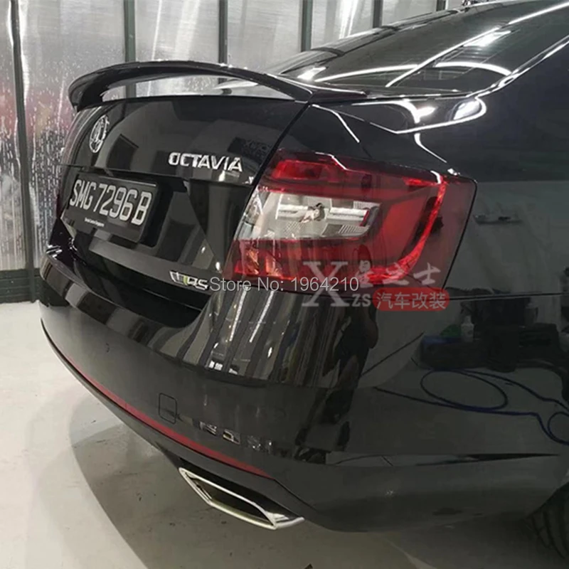 

For Volkswagen Skoda Octavia 2014-2018 ABS Fiberglass Unpainted Color Rear Spoiler Tail Trunk Wing Boot Lip Cover Car Styling