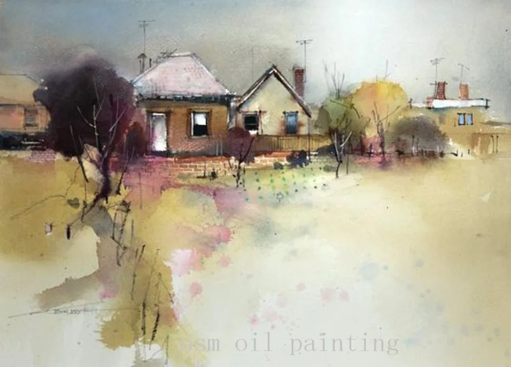 Handmade Modern Abstact Wall Artwork Countryside Picture Hand Painted Landscape Watercolor Oil Painting on Canvas for Home Decor 
Handmade Modern Abstact Wall Artwork Countryside Picture Hand Painted Landscape Watercolor Oil Painting on Canvas for Home Decor