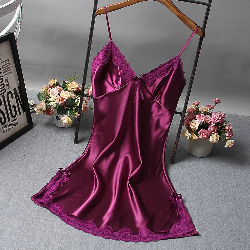 Lace Deep V-neck Nightdress Sexy Lingerie Nightgowns Sleepwear Night Dress Women Sleeveless Nightwear Faux Silk Satin Nightshirt
Lace Deep V-neck Nightdress Sexy Lingerie Nightgowns Sleepwear Night Dress Women Sleeveless Nightwear Faux Silk Satin Nightshirt