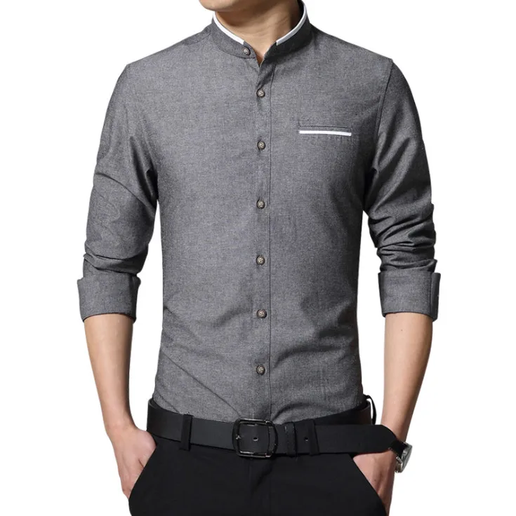 New Casual Fashion Men Shirt Long Sleeve Mandarin Collar Slim Fit Shirt Men Korean Business Shirts camisa masculina M-5XL
New Casual Fashion Men Shirt Long Sleeve Mandarin Collar Slim Fit Shirt Men Korean Business Shirts camisa masculina M-5XL