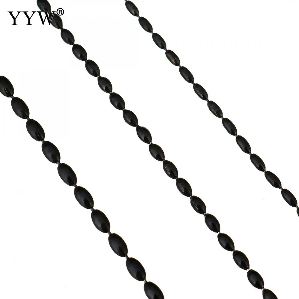 Stainless Steel Jewelry Chain Oval Beads Chain Black Plated High Quality Jewelry Accessories Approx 20m/Spool Wholesale Discount
