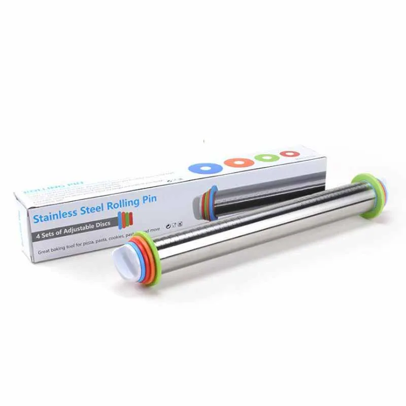 17 Inch Adjustable Stainless Steel Rolling Pin With Dough Roller With 4 Removable Adjustable Thickness Rings High Quality
17 Inch Adjustable Stainless Steel Rolling Pin With Dough Roller With 4 Removable Adjustable Thickness Rings High Quality