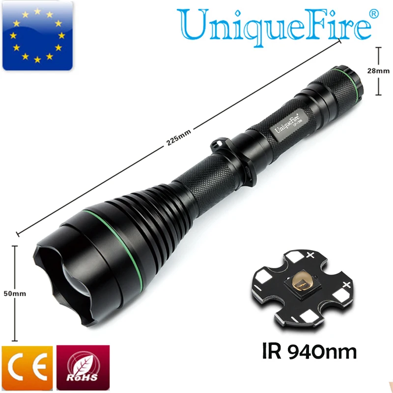 Uniquefire Hunting Flashlight UF-1508 IR940nm LED bulb Infrared Tactical Lanterna Powerful Led
Uniquefire Hunting Flashlight UF-1508 IR940nm LED bulb Infrared Tactical Lanterna Powerful Led
