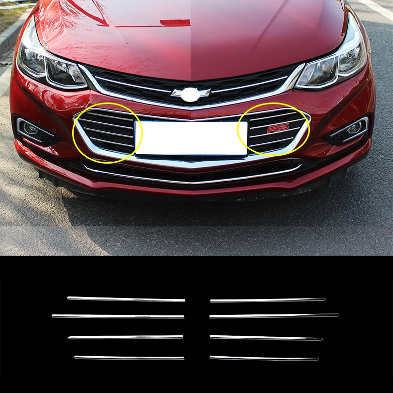 Для Chevrolet Cruze 2017 2018 нержавеющая интерьерная передний бампер автомобиля решетка