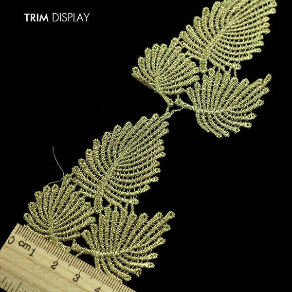 Gold Metallic Leaf Embroidered Lace Fabric Ribbon Trim Venise Applique Scrapbooking Embossed Decorated Sewing Supplies 10yd/T856
Gold Metallic Leaf Embroidered Lace Fabric Ribbon Trim Venise Applique Scrapbooking Embossed Decorated Sewing Supplies 10yd/T856