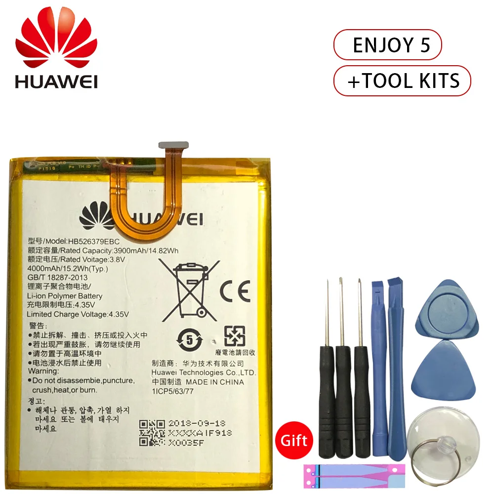 Фото Оригинальный аккумулятор HB526379EBC для телефона Huawei Y6 Pro Enjoy 5 HONOR 4c pro TIT L01 TL00 CL00 CL10 4000