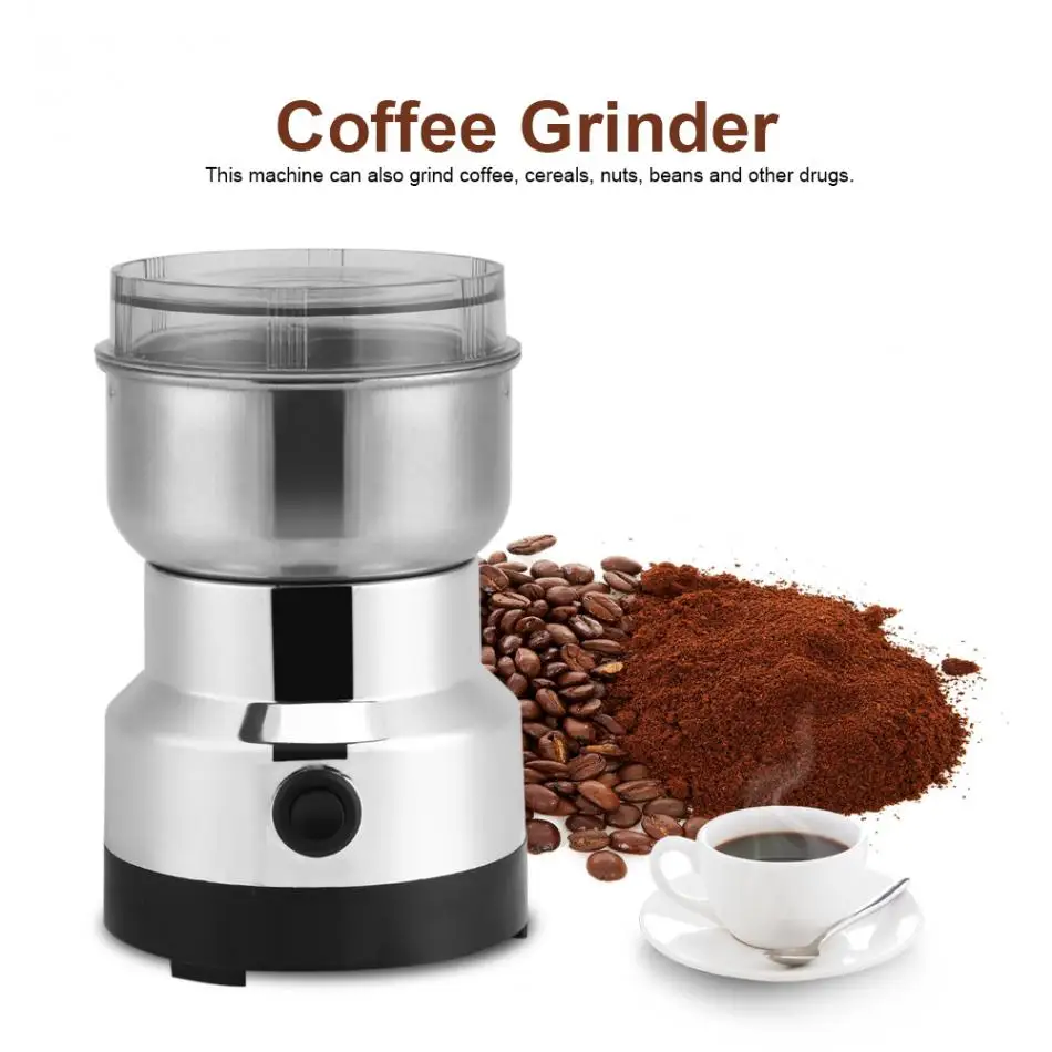 150W Stainless Steel Coffee Grinder Multi-functional Electric Coffee Bean Milling Spices Nuts Grinding Grains Machine
150W Stainless Steel Coffee Grinder Multi-functional Electric Coffee Bean Milling Spices Nuts Grinding Grains Machine