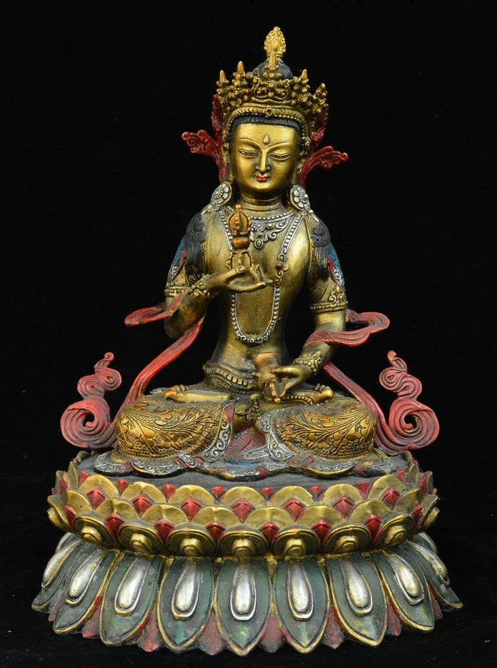 13" Tibet Buddhism Bronze Drawing color Vajradhara Vajrabhairava Goddess Statue
13" Tibet Buddhism Bronze Drawing color Vajradhara Vajrabhairava Goddess Statue