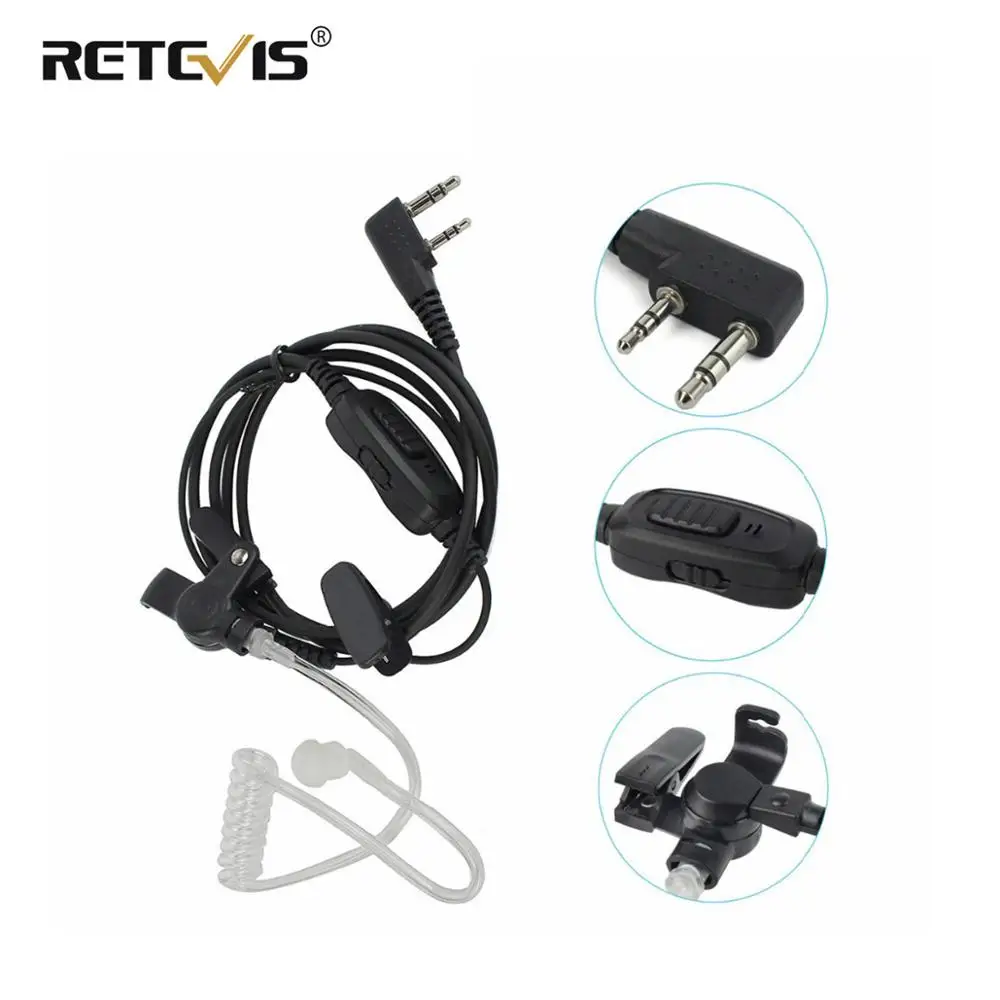 Retevis 2Pin PTT VOX наушники Air, Акустическая трубка, гарнитура для Kenwood Retevis H777, для Baofeng UV-5R BF-888S для TYT Walkie Talkie
Retevis 2Pin PTT VOX наушники Air, Акустическая трубка, гарнитура для Kenwood Retevis H777, для Baofeng UV-5R BF-888S для TYT Walkie Talkie