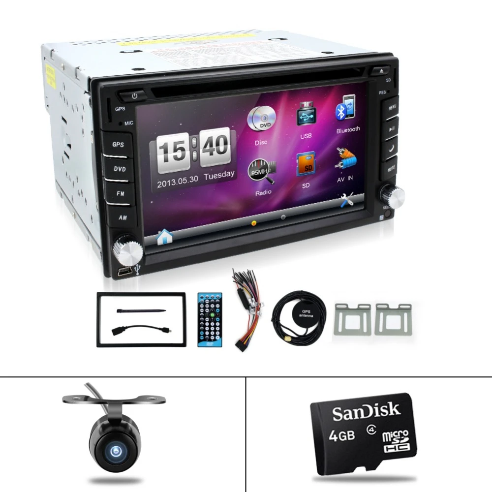 Новый универсальный 2 din автомобильный dvd gps радио рекордер навигация в тире ПК