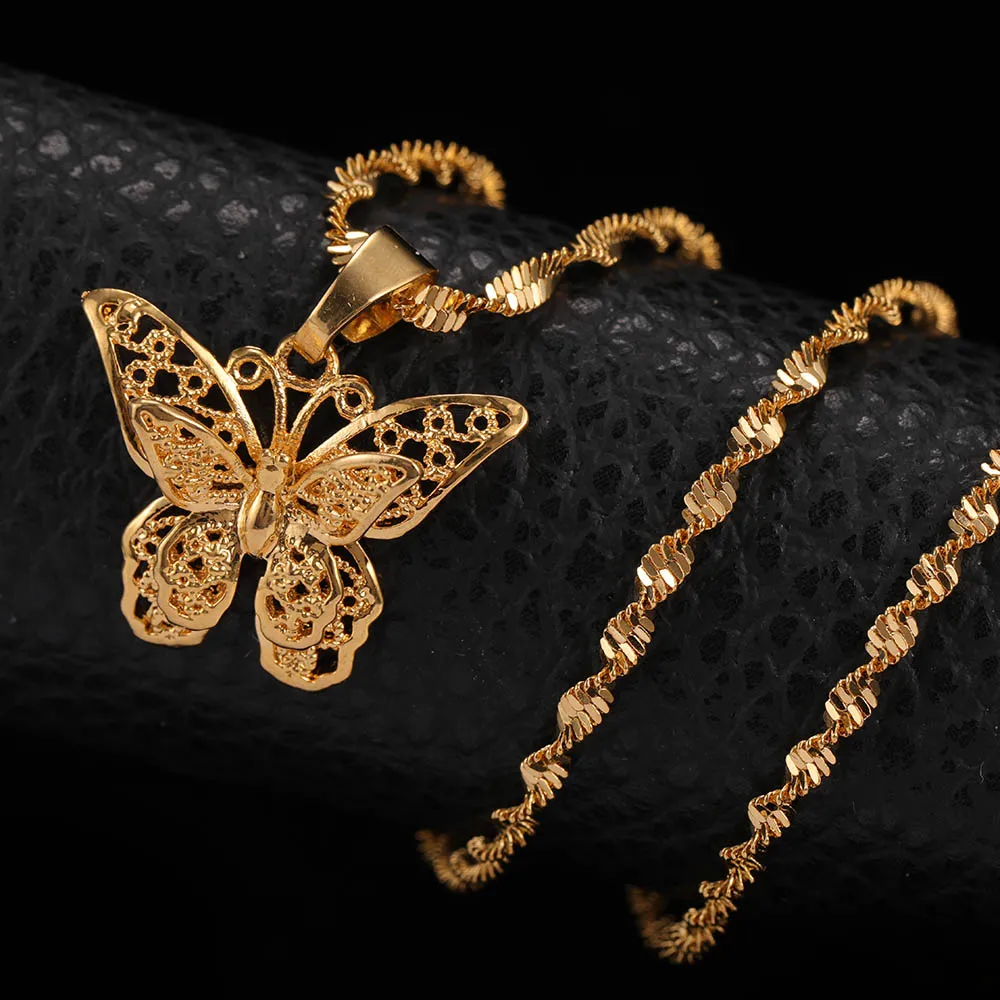 24K Gold Filled Hollow Butterfly Necklaces Pendants Woman Chokers Collar Water Wave Clavicle Chain Bib Chunky Jewelry Girls Gift
24K Gold Filled Hollow Butterfly Necklaces Pendants Woman Chokers Collar Water Wave Clavicle Chain Bib Chunky Jewelry Girls Gift