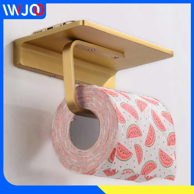 Toilet Paper Holder with Shelf Brass Decorative Paper Towel Holder Wall Mounted Bathroom Tissue Roll Paper Holder Phone Creative
Toilet Paper Holder with Shelf Brass Decorative Paper Towel Holder Wall Mounted Bathroom Tissue Roll Paper Holder Phone Creative