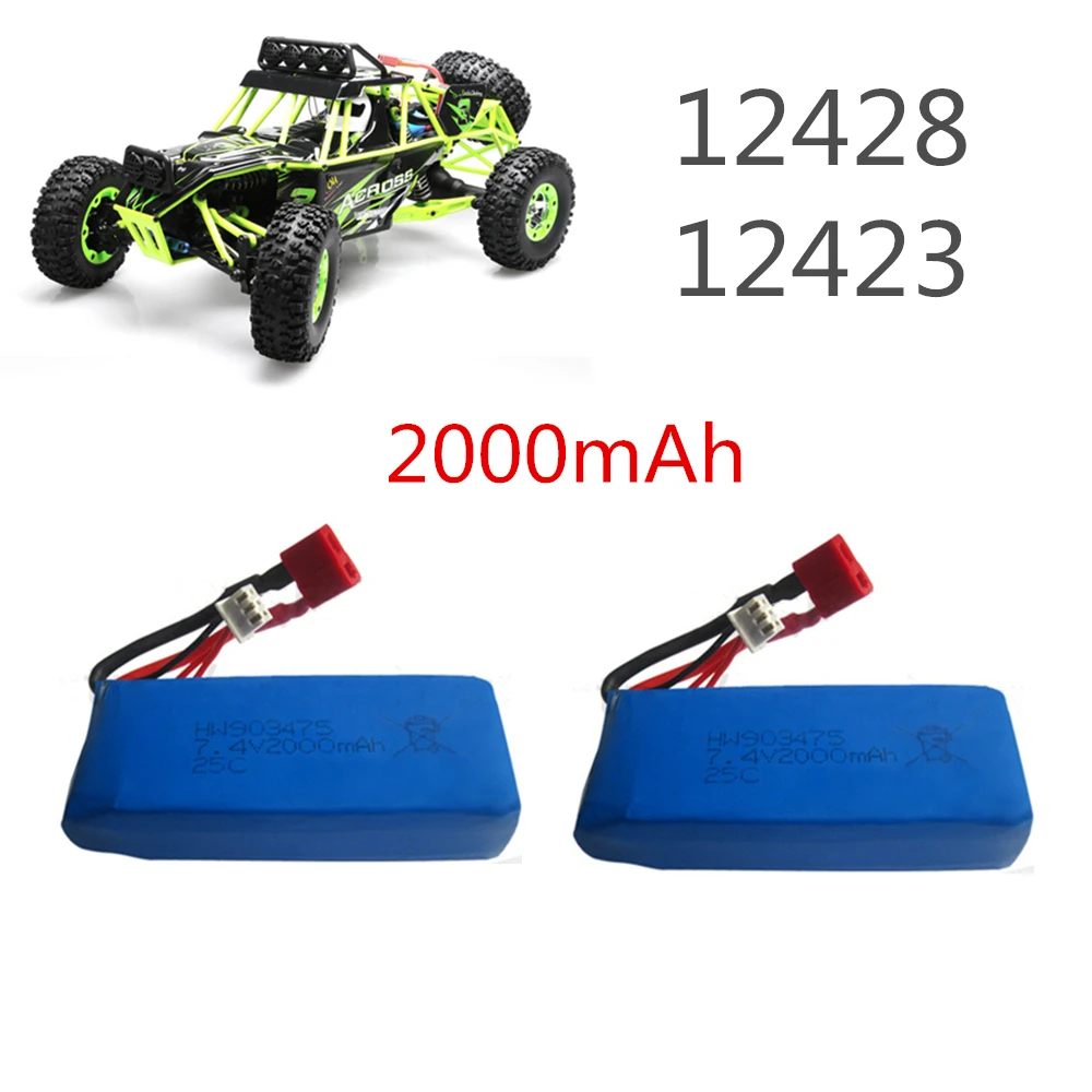 7.4V 2000mAh for Wltoys 12428 12423 1:12 RC Car Lipo battery 903475 2S 7.4V 2000mah 25C Max 50C RC Car Spare parts high capacity
7.4V 2000mAh for Wltoys 12428 12423 1:12 RC Car Lipo battery 903475 2S 7.4V 2000mah 25C Max 50C RC Car Spare parts high capacity
