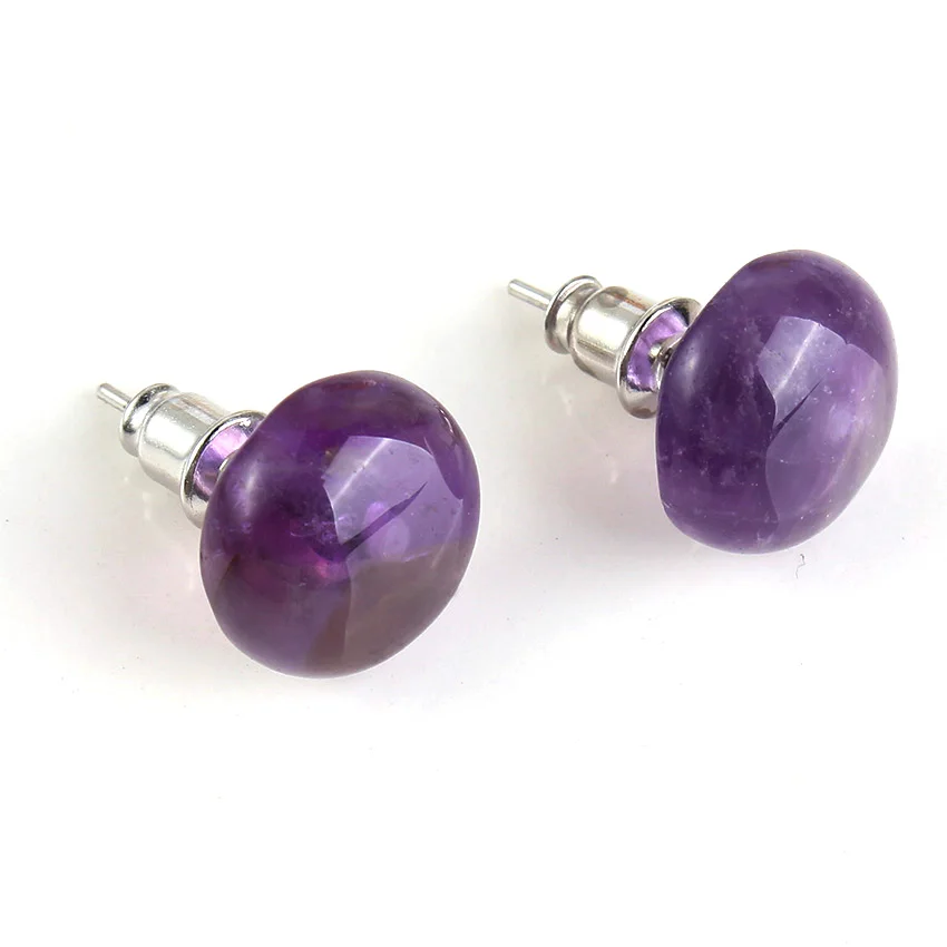 xinshangmie 1 Pair Silver Plated Natural Purple Amethysts Half Sphere Stone Post Stud Earrings for Women Lucky Charms Jewelry
xinshangmie 1 Pair Silver Plated Natural Purple Amethysts Half Sphere Stone Post Stud Earrings for Women Lucky Charms Jewelry