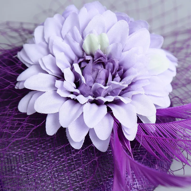 Elegant Ladies Occasion Cocktail Fascinator Women Purple Silk Flower Hats Wedding Party Hair Accessories Feather HeadwearMD16028
Elegant Ladies Occasion Cocktail Fascinator Women Purple Silk Flower Hats Wedding Party Hair Accessories Feather HeadwearMD16028