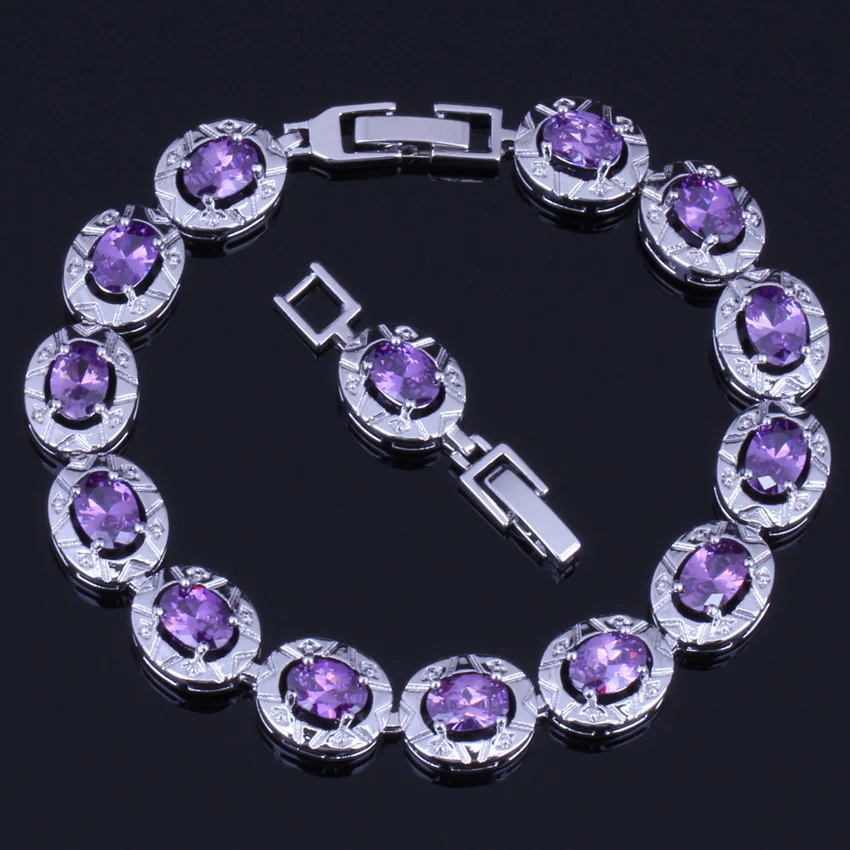Stunning Oval Purple Cubic Zirconia Silver Plated Link Chain Bracelet 18cm 20cm V0221
Stunning Oval Purple Cubic Zirconia Silver Plated Link Chain Bracelet 18cm 20cm V0221
