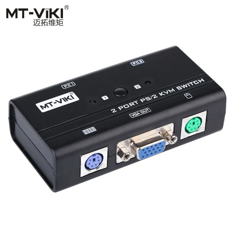 MT Viki 2 порта VGA KVM переключатель PS/2 мышь консоль клавиатуры ручная кнопка нажмите