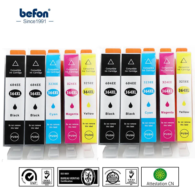 befon Chiped X10 364XL Ink Cartridge Replacement for HP364 HP 364 DeskJet 3070A 3520 Photosmart 5510 5520 6510 6520 7510 Printer
befon Chiped X10 364XL Ink Cartridge Replacement for HP364 HP 364 DeskJet 3070A 3520 Photosmart 5510 5520 6510 6520 7510 Printer