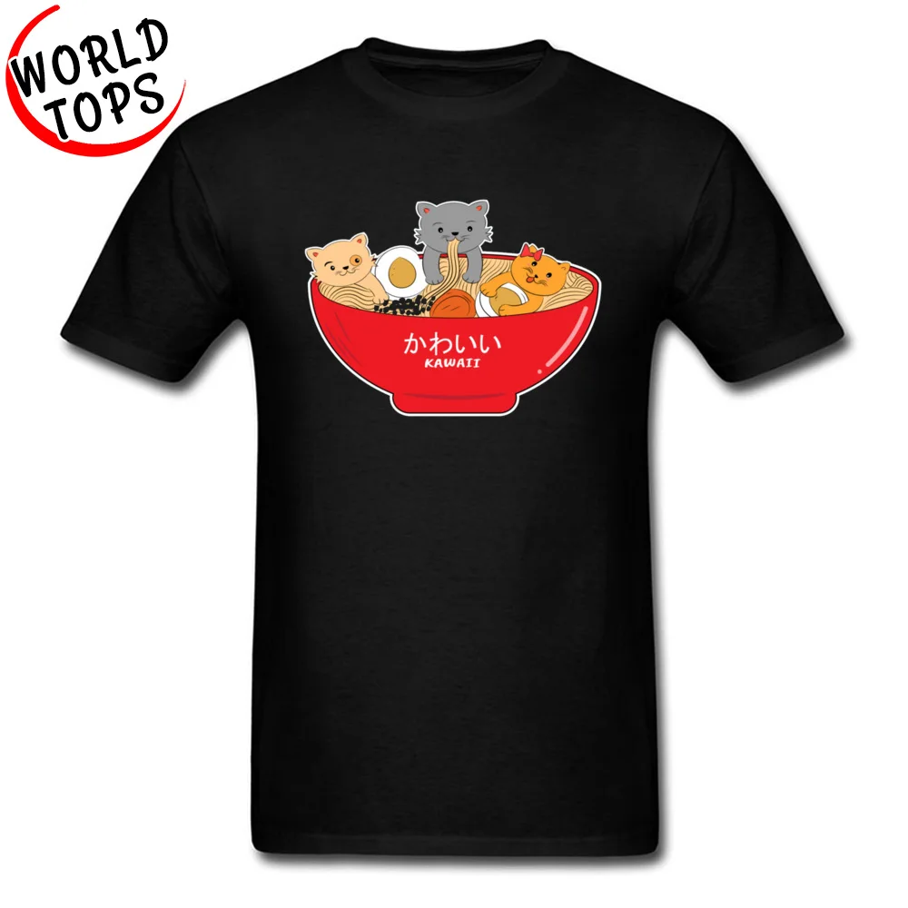 Очаровательные милые японские Забавные футболки с рисунком Ramen Cats Kawaii футболка