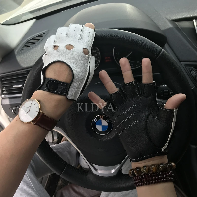 New Arrival Men's Genuine Leather Gloves Driving Unlined 100% Goatskin Half Fingerless Gloves Non-slip Fitness Gloves Mittens
New Arrival Men's Genuine Leather Gloves Driving Unlined 100% Goatskin Half Fingerless Gloves Non-slip Fitness Gloves Mittens