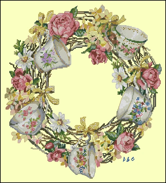 Needlework 14CT Cross Stitch, DIY Count Cross Stitch, Embroidery Set, Teacup garland
Needlework 14CT Cross Stitch, DIY Count Cross Stitch, Embroidery Set, Teacup garland