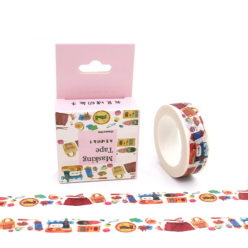 15 мм * 10 м коробка посылка швейные инструменты лента Washi клей наклейки прекрасно