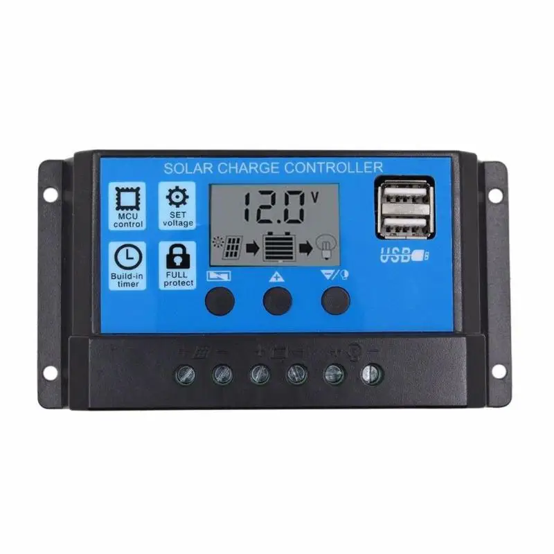 12V/24V HD LCD Display Auto Work Solar Charge Controller 10A/20A/30A PWM Dual USB Output Solar Cell Panel Charger Regulator
12V/24V HD LCD Display Auto Work Solar Charge Controller 10A/20A/30A PWM Dual USB Output Solar Cell Panel Charger Regulator