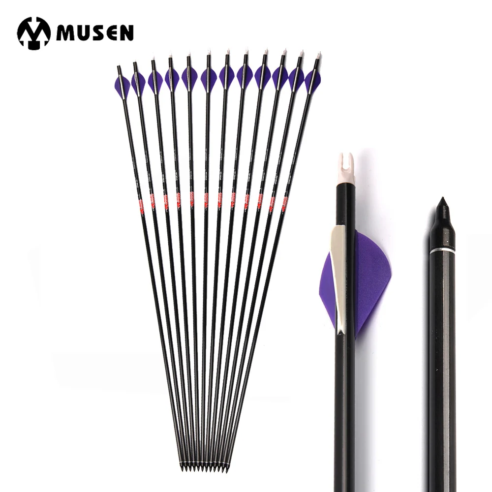Spine 340 Pure Carbon Arrow 30.5 inches With 2" Plastic OD7.6mm for Compound Bow Archery Hunting Shooting
Spine 340 Pure Carbon Arrow 30.5 inches With 2" Plastic OD7.6mm for Compound Bow Archery Hunting Shooting