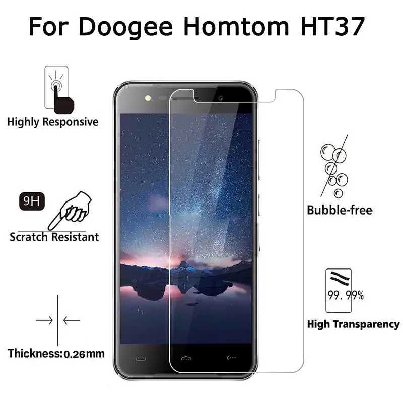 2 шт Homtom HT37 стекло закаленное Для Doogee Ht37 Pro 5 0 "премиун экран защитная пленка на
