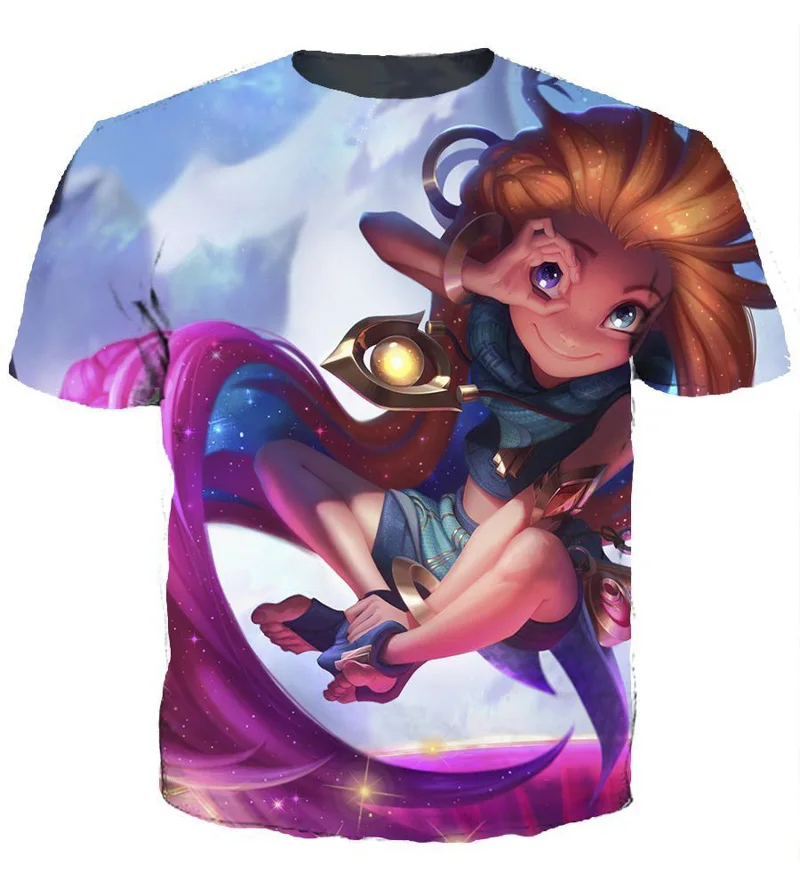 Мужская футболка 3D League of Legends летняя модная с коротким рукавом популярная аниме