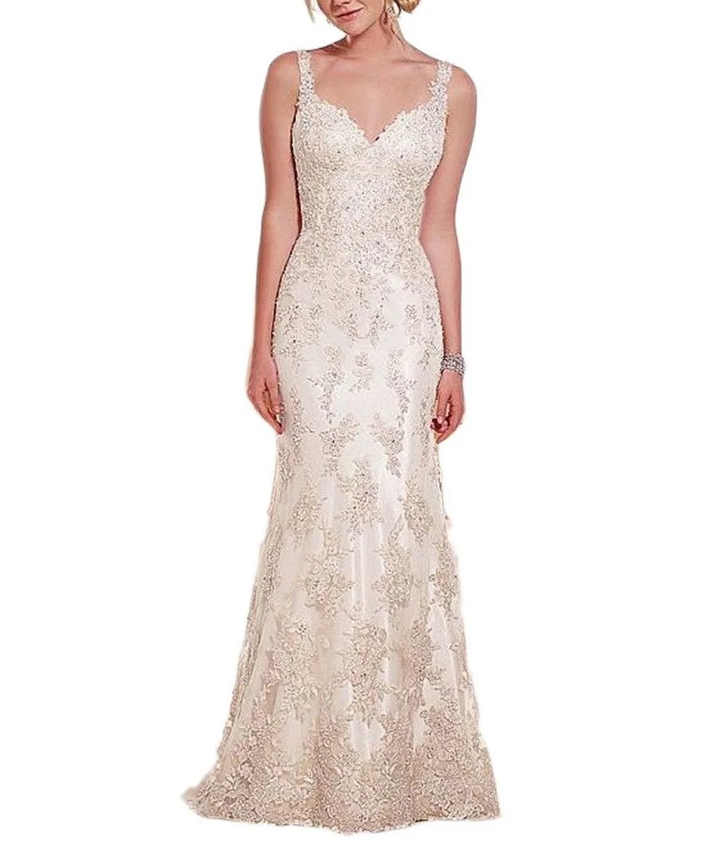 Sexy Mermaid Spaghetti Straps Sleeveless Vestido de noiva Wedding Dresses Applique Lace Wedding Gowns for Bride
Sexy Mermaid Spaghetti Straps Sleeveless Vestido de noiva Wedding Dresses Applique Lace Wedding Gowns for Bride
