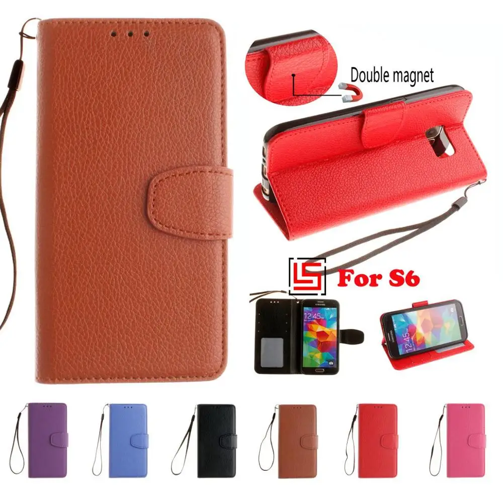 New Retro PU Leather Flip Book Filp Wallet Phone Cell Mobile Case Cover For Samsung Samsun Sansung Galaxy S6 SM G920F SM-G920F | Мобильные