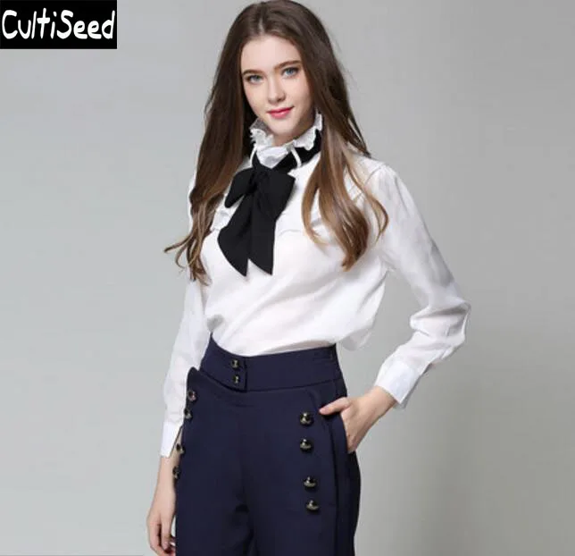 2020 Newest Ruffles Bow Turtleneck Collar Elegant OL Office Work Single Breasted Cardigan Shirt Blouses Clothing
2020 Newest Ruffles Bow Turtleneck Collar Elegant OL Office Work Single Breasted Cardigan Shirt Blouses Clothing