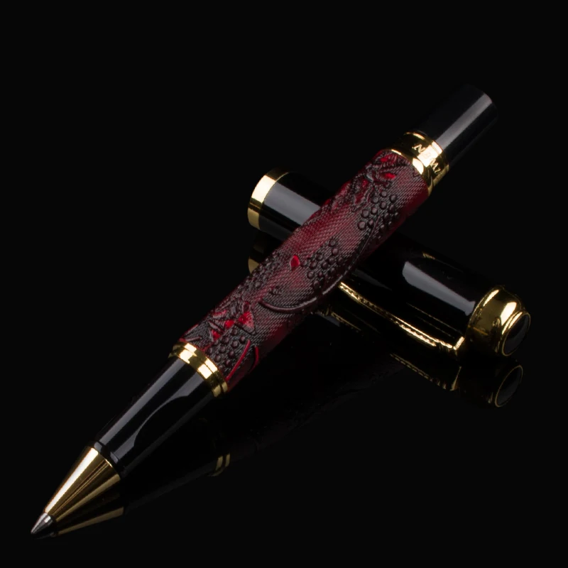 Dragon Rollerball Pen Golden Dragon With Exquisite Pattern Red Wine Black Ink Refill 0.7mm Emboss Ballpoint Pens
Dragon Rollerball Pen Golden Dragon With Exquisite Pattern Red Wine Black Ink Refill 0.7mm Emboss Ballpoint Pens