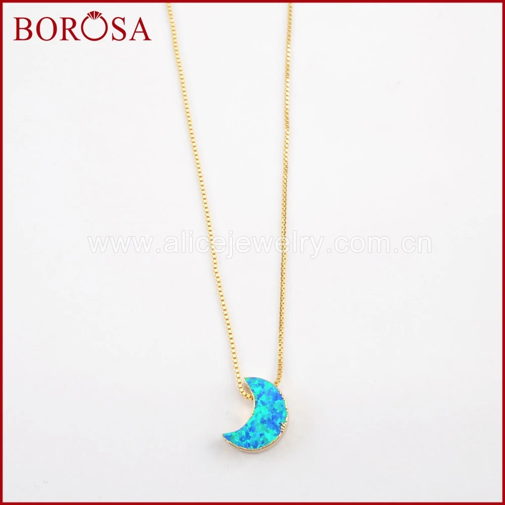 BOROSA 5/10PCS Mixed Colors Moon Shape Gold Color White & Blue Japanese Opal Beads Man-made Opal Pendant Necklaces Gems G1493
BOROSA 5/10PCS Mixed Colors Moon Shape Gold Color White & Blue Japanese Opal Beads Man-made Opal Pendant Necklaces Gems G1493