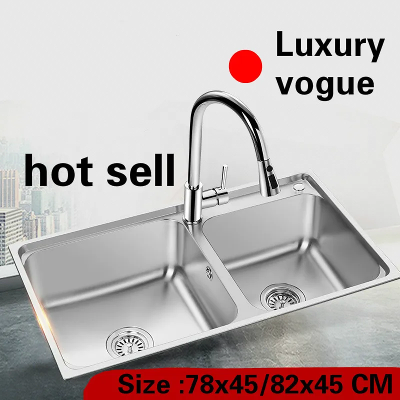 Free shipping Apartment kitchen double groove sink do the dishes 304 stainless steel hot sell 780x450/820x450 MM
Free shipping Apartment kitchen double groove sink do the dishes 304 stainless steel hot sell 780x450/820x450 MM