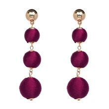 FASHIONSNOOPS Statement Earrings Ball Pendant Pom Pom Long Drop Earrings for Women Fashion Party Earring Jewelry Wholesale
