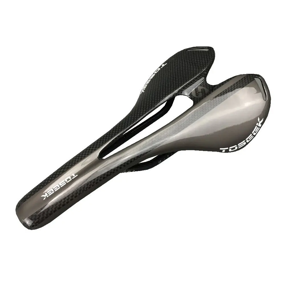 

TOSEEK 3K glossy full Carbon Fiber Road/MTB Cycling Bicycle Saddle Bike Carbon Seat Saddles Cushion Bike Parts Black saddle road