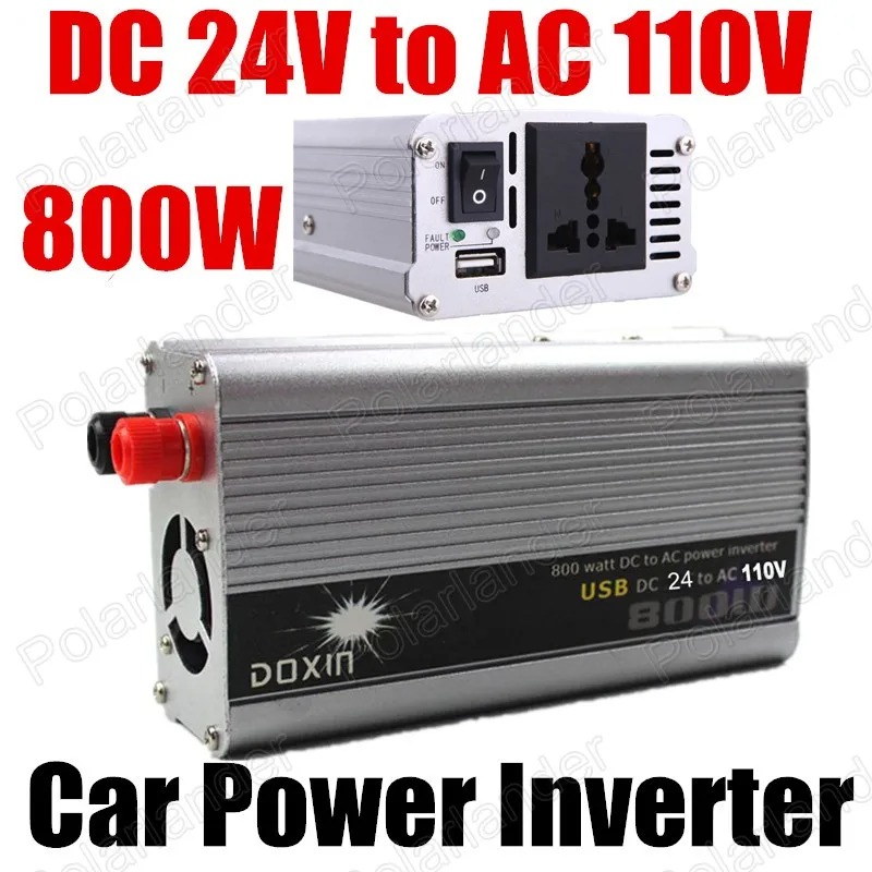 Car Power Inverter 800W 24V DC to 110V AC Modified Sine Wave Converter Boat Car With USB Port voltage transformer
Car Power Inverter 800W 24V DC to 110V AC Modified Sine Wave Converter Boat Car With USB Port voltage transformer