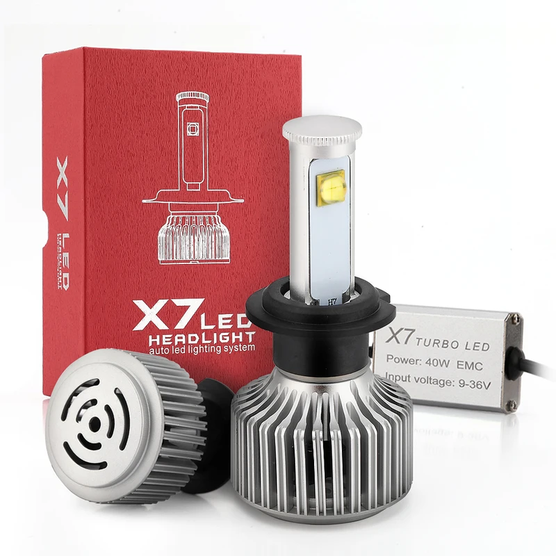 Сверхъяркая Автомобильная фара X7 s H7 LED H4 светодиодный H8/H9/H11 HB3/9005 HB4/9006