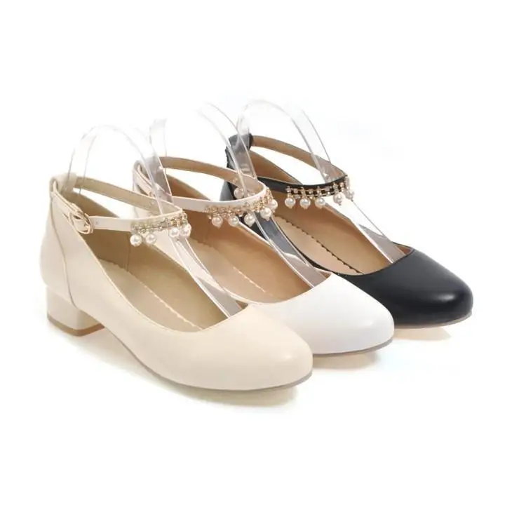 female small Size shoes beaded buckle student princess girl low heel flat black white Women shoes
female small Size shoes beaded buckle student princess girl low heel flat black white Women shoes